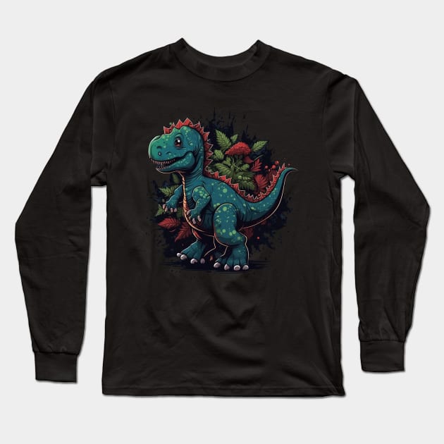 Dinosaur Men Women Kids Long Sleeve T-Shirt by Linco
